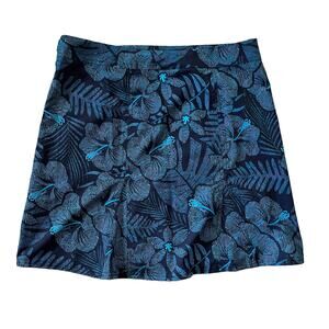 Rip Skirt Hawaii Blue Floral Wrap Skirt Size Large EUC